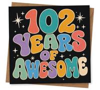 102nd Birthday Card for Colourful Retro Style Greeting For Him
