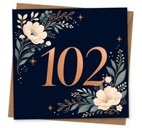 102nd Birthday Card for Her, Elegant Floral Design