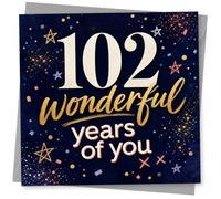 102nd Birthday Card for Her, Stars Confetti Design