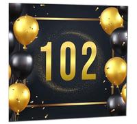 102nd Birthday Card for Men Women - Black & Gold Birthday Card for 102 Year old Woman Ladies Grandma Nan Mum Aunt Friend Sister Nanny