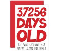 102nd Birthday Card for Women and Men Her or Him, 37256 Days Old