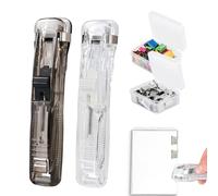 102PCS Clam Clip Dispensers 2 PCS Plastic Paper Clam Dispenser with 100 Mixed Color Metal Refill Clip Reusable Portable Clam Clip for Office Home School Fixing Loose Leaf Paper Documents Reports