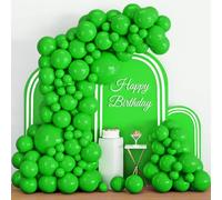 102Pcs Green Balloon Arch Garland Kit 5/10/12/18 Inch Matte Green Balloons Different Sizes Pack for Christmas Birthday Party Jungle Tropical Safari Theme Decoration