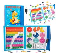 102PCS Magnetic Fraction Demonstration Book, Humblyman Magnetic Fraction Tiles, Magnetic Fraction Educational Puzzle with Pen, Fraction Tiles and Circles Math Learning Toys for Kids Birthday Christmas