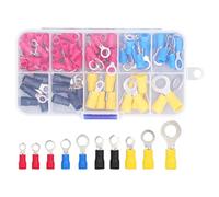 102PCS Marine Grade Heat Shrink Ring Connectors, Insulated Ring Connectors Electrical Crimp Terminal Connector Assortment Kit