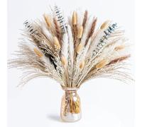 103 Pcs Pampas Grass, Dried Flowers Bouquet, Natural Pampas Grass with Eucalyptus and Bunny Tails, Dried Flowers for Vase, Wedding Table Decorations, Room Decor, Baby Shower, Home Decoration