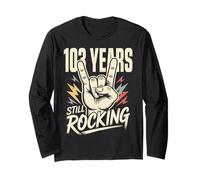 103 Years Still Rocking 103rd Birthday Funny 103 Biker Long Sleeve T-Shirt