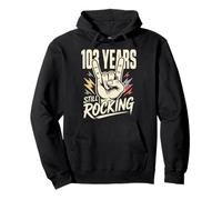 103 Years Still Rocking 103rd Birthday Funny 103 Biker Pullover Hoodie