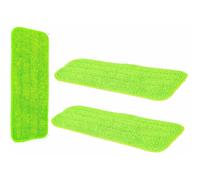 103220 Microfibre Spray Mop Replacement Pads - Pack of 3, 42cm x 14cm, Reusable, Easy Hook & Loop Attachment