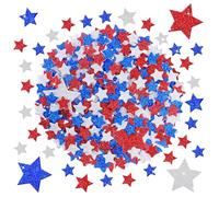 1032Pcs Glitter Foam Star Stickers,Large&Small Foam Shape Stickers Self Adhesive,Colorful Sticky Stars for Craft Posters Supplies Scrapbooks Reward Chart Home Wall Decor(6,Red and Blue and Silver)