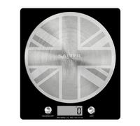 1036 UJBKDR Electronic Kitchen Scale - Digital Weigh Scale, Union Jack Design Spun Stainless Steel Disc Platform, LCD