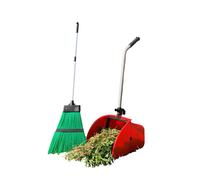 Long Handled Dustpan and Brush Set, Large Dust Pan w/ Stiff Yard Brush
