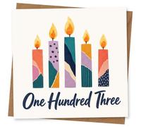 103rd Birthday Card, Bright Candles and One Hundred Three | Bright candle artwork and the words “One Hundred Three” for a 103rd birthday that deserves celebrating.