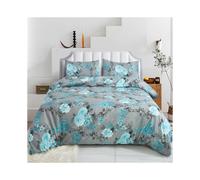 (104-2, Super King) 4 Piece Bedding Set - Soft Brushed Microfiber Duvet Cover, Fitted Sheet & Pillowcases - Madrid Design, Printed, Complete Bed Sets in Single