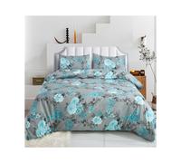 (104-2, Super king) 4 Piece Bedding Set - Soft Brushed Microfiber Duvet Cover, Fitted Sheet & Pillowcases - Madrid Printed Design - Available in Single, Double