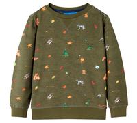 (104 (3-4y)) Kids' Sweatshirt Children Long Sleeves Toddler Pullover Kids' Clothes Khaki