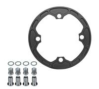 104 BCD Chain Guide Bashguard for 30T-34T Cranksets, Aluminum MTB Chainring Protector with 4 Bolts and Spacers, Lightweight Mountain and Road Bike Crank Accessory, Black
