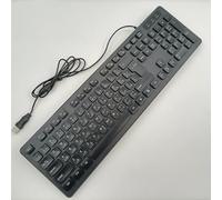 104 Keys Office Keyboard, German/French/Spanish/Italian/Arabic/Swedish/Russian/Portuguese Keyboard, USB Port, Ultra Slim and Quiet, Well Layout of Keys,AR-Black