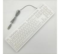 104 Keys Office Keyboard, German/French/Spanish/Italian/Arabic/Swedish/Russian/Portuguese Keyboard, USB Port, Ultra Slim and Quiet, Well Layout of Keys,PT-White