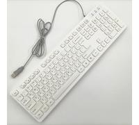104 Keys Office Keyboard, German/French/Spanish/Italian/Arabic/Swedish/Russian/Portuguese Keyboard, USB Port, Ultra Slim and Quiet, Well Layout of Keys,RUS-White
