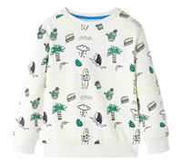 (104) Kids' Sweatshirt Children Long Sleeves Toddler Pullover Kids' Top Soft Ecru