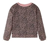 (104) Kids' Sweatshirt Long Sleeves Toddler Tops Pullover Leopard Print Medium Pink