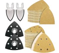 104 Multi Tool Sandpaper Kit for Oscillating Tool Sanding Pads, Available in a Variety of Grit Sizes Suitable for Sanding in Confined Spaces Sanding Hardwoods Wall Finishes Descaling and Home Diy