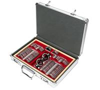 104 Pcs Metal Optometry Trial Lenses, Rimmed Glasses Trial Lens Set, with Storage Case, Portable Eye Optometry Accessories for Optical Shop, Eye Examination