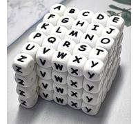 104 PCS Silicone Letter Beads, Alphabet Silicone Beads for Keyring Making from A to Z,12mm Keychain Making Kit