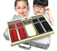 104 Pcs Trial Lens Set Precise Trial Lenses Set for Optometry Lens Case Trial with Glasses Frame Cylinder Lenses Optical Lens Optometry Rim Case Evidence Box Aluminum Rim Kit Professional Trial Len