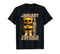 104 Year Old January 1922 Teddy Bear 104th Birthday Women T-Shirt