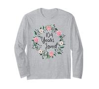 104 Years Loved Men Women Floral 104 Year Old 104th Birthday Long Sleeve T-Shirt