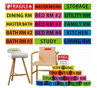 1040PCS Home Moving Labels, 16 Rolls Packing Box Stickers Water/Oil/Tear Resistant Color-Coded Moving Labels with Customized Blank Ones, Removable Without Residue Left (Each Measures 4.5” x 1”)