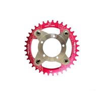 104BCD Chainring for Electric Bike with Adapter Kit Compatible with For bafang 01 and 02 Drive Motors (34T Red)