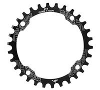 104BCD Single Speed Chainring Aluminum Alloy 30T Round Chainring with Positive and Negative Tooth Design for Mountain Bike Crankset, 4mm Thick, Anodized Finish (Black)