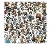 104Pcs Cartoon Animal Work Stickers - 2 Sets, Realistic Decorative Decals for Desks, Journals & Daily Use