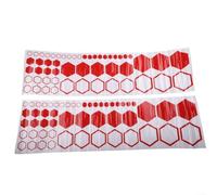104PCS for honeycomb Car Stickers PVC Racing Stripes Multi Sizes DIY | Waterproof PVC material in black white red yellow and colorful for easy custom vehicle hood side tailgate decoration