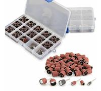 104Pcs Sanding Band Drum Sleeve 60 120 320 Grit with 4 Drum Mandrel For Dremel Rotary Tool