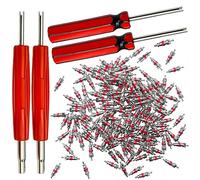 104Pcs Valve Stem Remover Tool Set,Premium TPMS Safe, 100Pcs Nickel Plated Schrader Valve Cores for Cars, SUVs, Bike and Bicycle, Trucks, Motorcycles HVAC Applications Tire Repair Tools