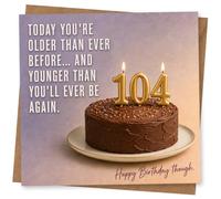 104th Birthday Card for Her, Funny Cake Design