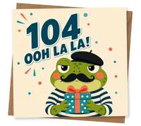 104th Birthday Card for Her, Funny Gift Frog Design