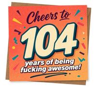 104th Birthday Card for Her, Funny Party Design