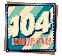 104th Birthday Card for Her - Retro Striped 'Fabulous Years'