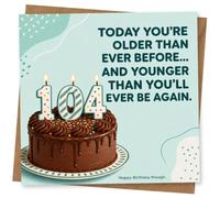 104th Birthday Card for Him or Her, Funny Cake Design