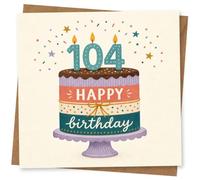 104th Birthday Card, Funny Confetti Cake Design