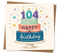 104th Birthday Card, Funny Confetti Cake Design
