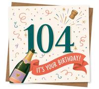 104th Birthday Card, Funny Confetti Design