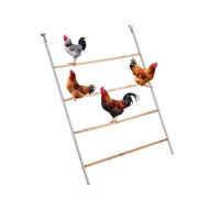 104x143cm Outdoor Chicken Perch, Heavy Duty Poultry Climbing Ladder with Iron Frame & Wooden Rungs - Large Folding Ramp for Chickens, Ducks, Birds in Garden Coop, Run, Aviary