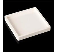 105 * 105mm Flat/Notches Alumina Tray, Corundum Tray High Temperature Resistance for Laboratory Analysis 1pc(105x105x4mm)