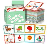 105 Cards, 269 Pictures ABC Alphabet Toddler Flash Cards for Toddlers 2-4 Years For 1,2,3,4,5,6 Years Kids, ABC Animals Fruits Vegetables Number Transportation Color Shape Sigh Words